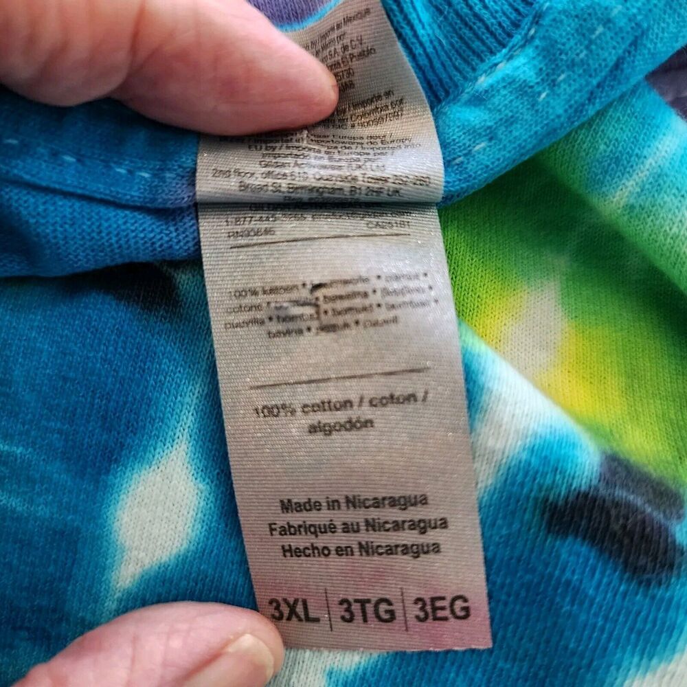 New w/out Tags Tie Dye 60s Vibe T-Shirt Gildon Unisex 3XL colorful peace symbol - Picture 3 of 15